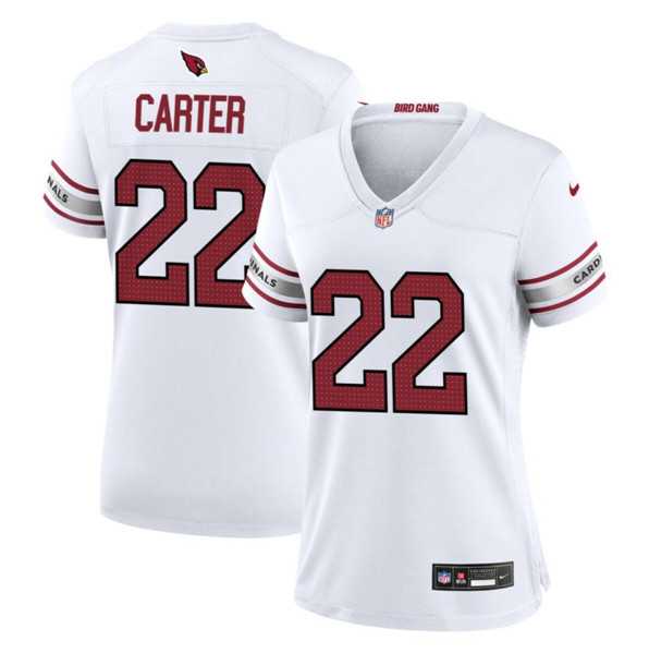 Women%27s Arizona Cardinals #22 Michael Carter White 2023 Stitched Jersey Dzhi